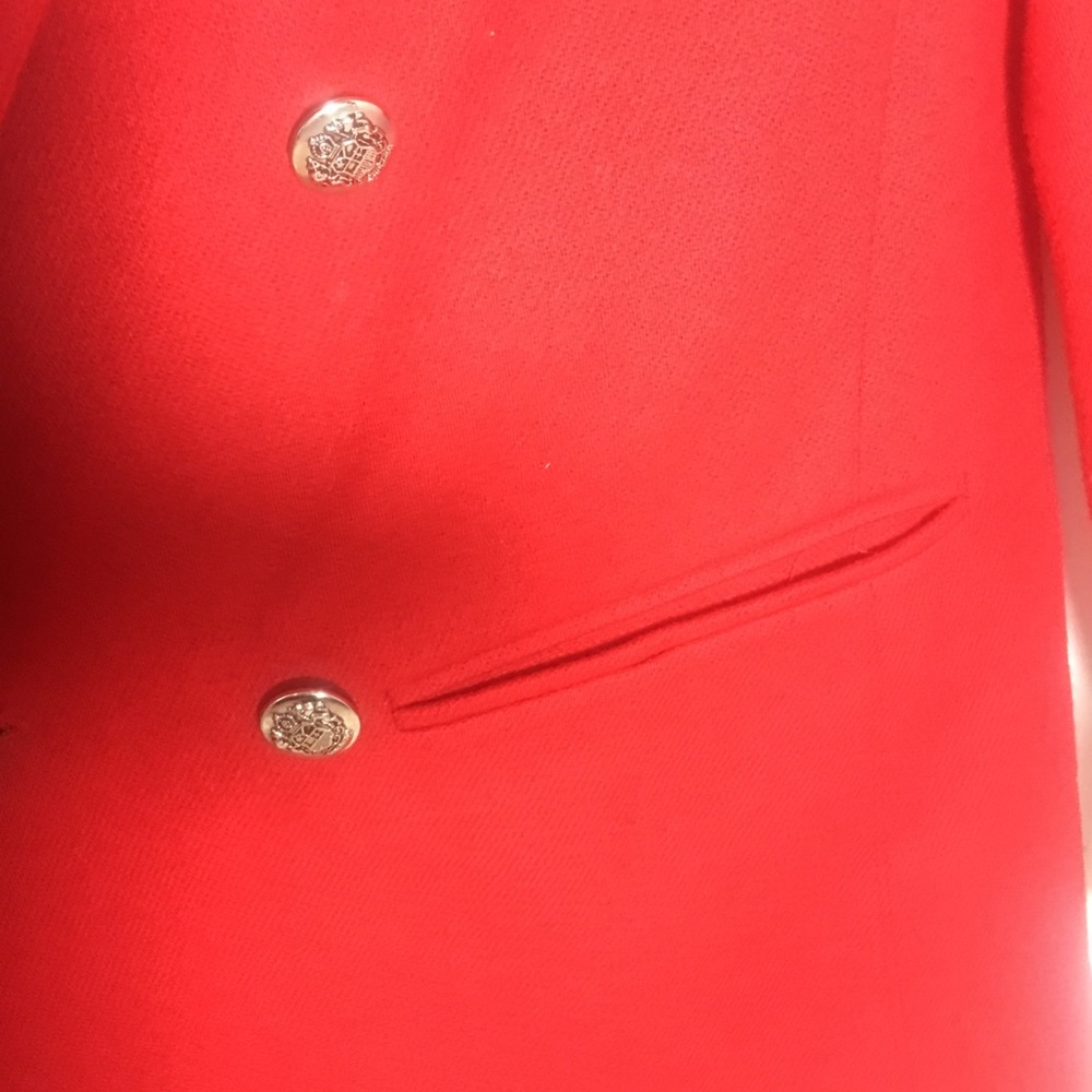 Red Blazer Double Breasted Wool - image 4